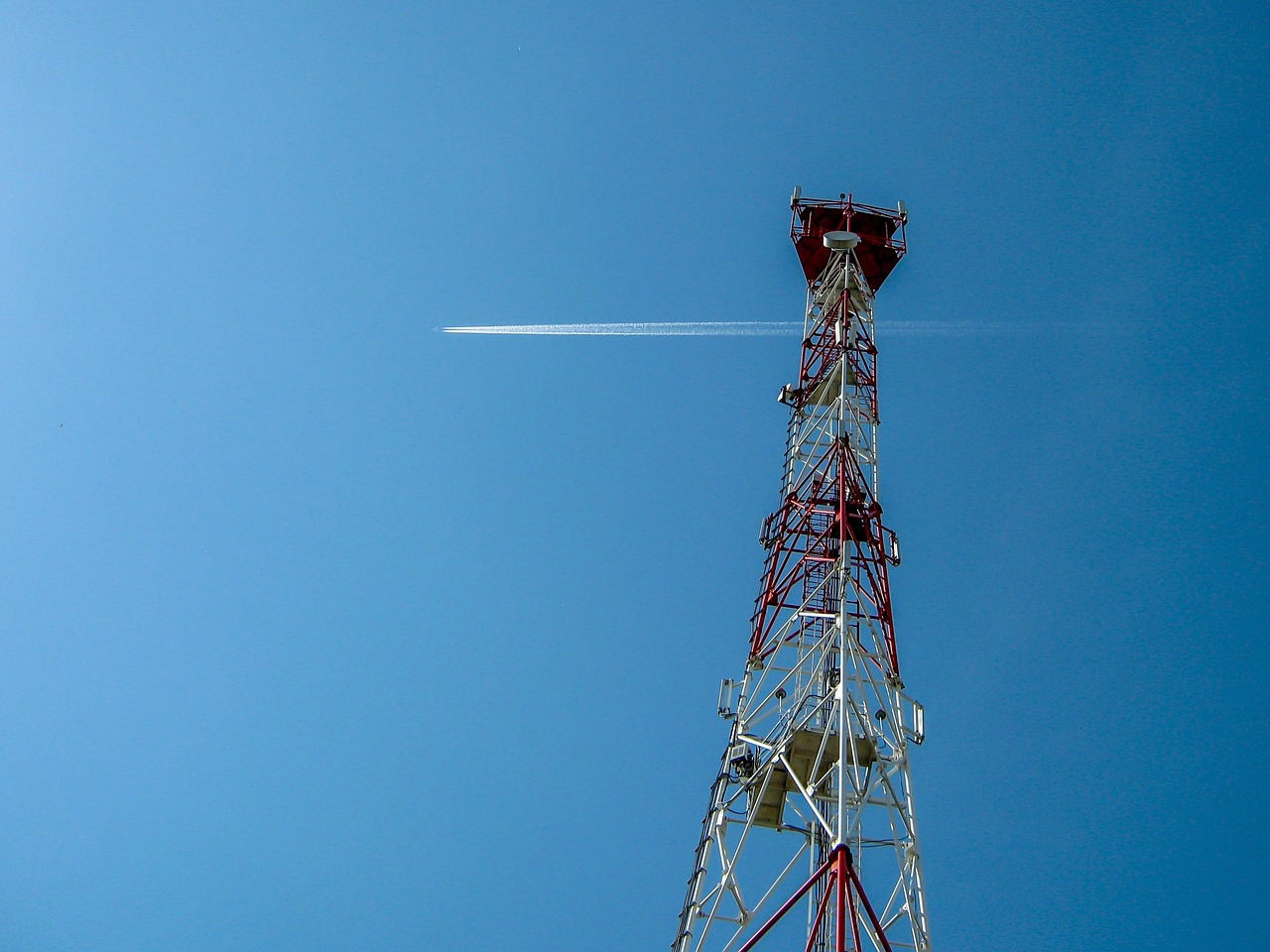 mobile communications, the base station, sky, nature, plane