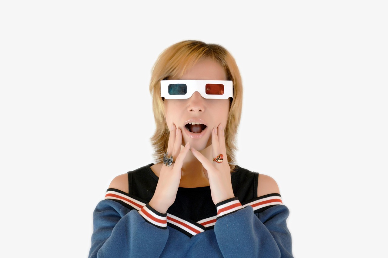 woman, glasses, 3d glasses, viewer, movie, 3d, surprise, astonishment, online cinema, torrent, viewer, astonishment, astonishment, astonishment, astonishment, astonishment
